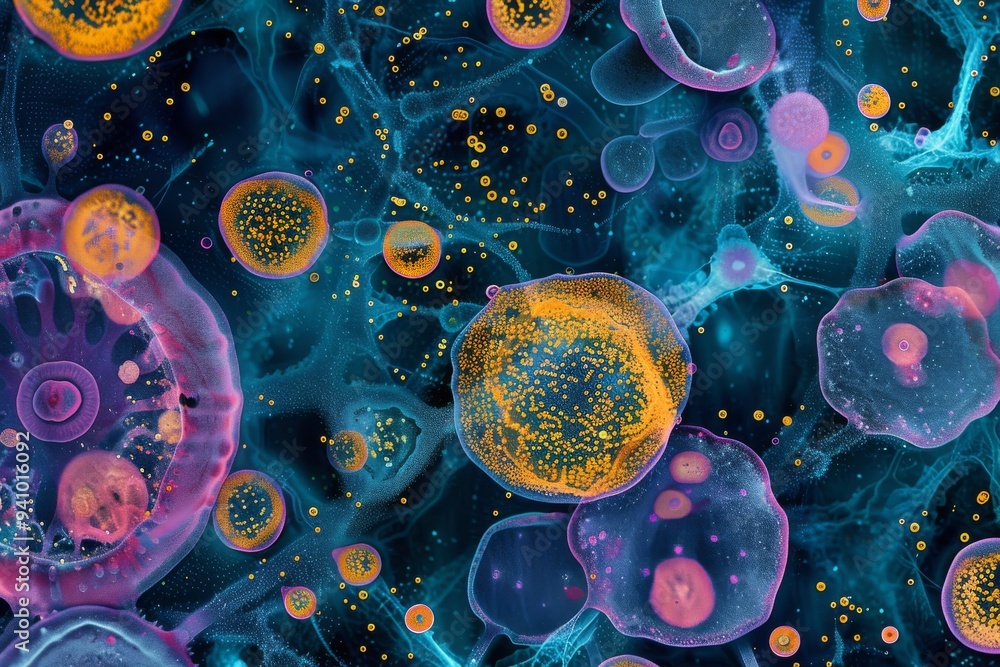 Visual representation of different human cell types, highlighting the ...
