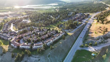 Sticker - Aerial view of Radium Hot Springs, Kootenay National Park