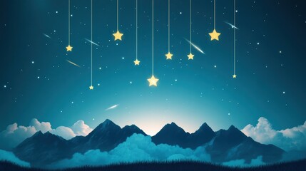 Wall Mural - A dramatic composition of the Big Dipper constellation, with shooting stars streaking through the celestial expanse.