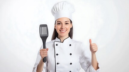 A woman in a chef uniform