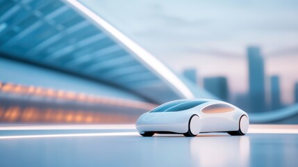 Wall Mural - a futuristic concept car with advanced ai features, emphasizing the integration of technology into v