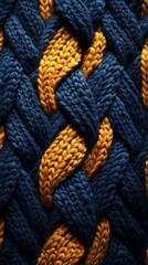 Wall Mural - A knitted sweater with blue and yellow stripes