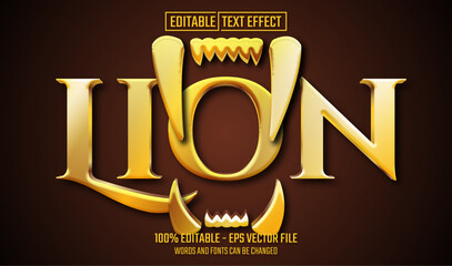 Wall Mural - lion editable text effect