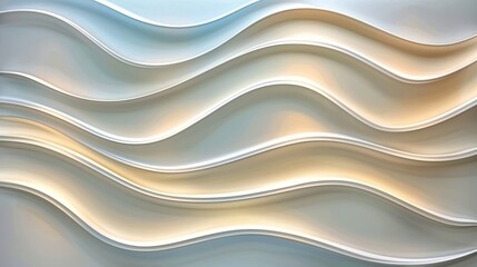 Abstract White Wavy Wall Texture Background, Architectural Detail, Modern Interior Design Element.