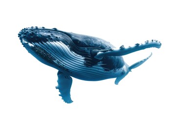 Wall Mural - A humpback whale jumps out of the water, its body arched and tail visible