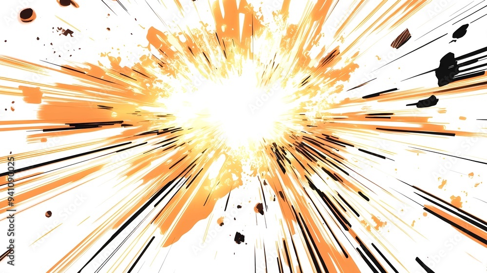Dynamic manga motion effects with comic-style speed lines, action ...