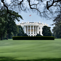 Canvas Print - White House, background image of the US presidential election, well-known tourist attractions