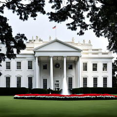 Canvas Print - White House, background image of the US presidential election, well-known tourist attractions