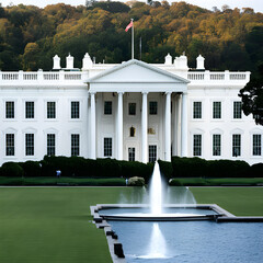 Wall Mural - White House, background image of the US presidential election, well-known tourist attractions