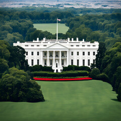 Wall Mural - White House, background image of the US presidential election, well-known tourist attractions