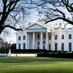 Canvas Print - White House, background image of the US presidential election, well-known tourist attractions