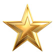 © оLeo Studio - Golden Star Symbol, Isolated on White Transparent Background, PNG Element. Golden five-pointed star for rating-related designs and graphics
