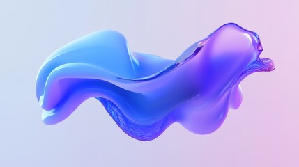 Wall Mural - Abstract blue and purple liquid splash on a gradient background.