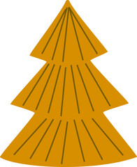 Sticker - Pine icon. Christmas decoration. Flat style.