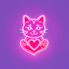 neon light cat