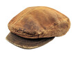 © Asier - Brown vintage flat cap with worn texture, isolated on white background. PNG transparent.