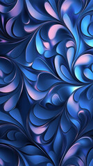 Wall Mural - Abstract blue digital flower texture