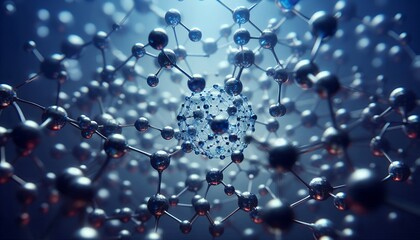 Closeup of an abstract biological and scientific molecular structure concept