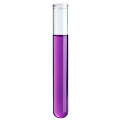 close-up of a test tube filled with purple liquid, isolated on transparent background. perfect for s