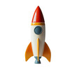 © Jenjira - Colorful toy rocket with red, blue, and yellow details. Represents childhood imagination and space exploration. Isolated on transparent background.