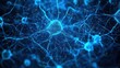 © ProStockGallery - Abstract Neural Network, Blue Neuron with Intricate Connections, Scientific Background