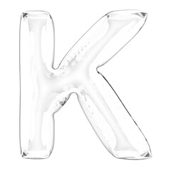 Poster - 3D Letter K, transparent glass look, inflated isolated png