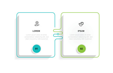 Wall Mural - 2 step process infographic template vector element suitable for business information and web presentation