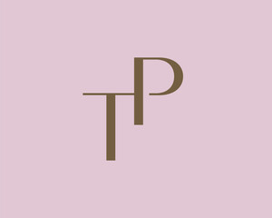 Wall Mural - TP or PT letter logo icon design. Classic style luxury initials monogram.