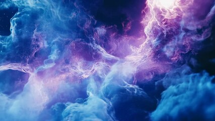 Wall Mural - purple blue cosmic clouds with shining elements on a dark background
