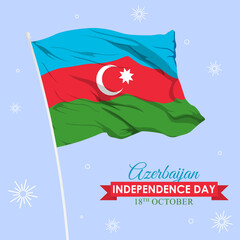 Wall Mural - Vector illustration of Azerbaijan Independence Day social media feed template