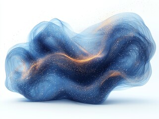 Poster - On a white background, an abstract blue circle moves in a circular motion