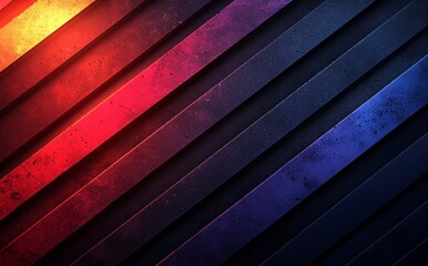 Poster - Light blue and orange effect on black dimension modern background