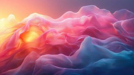 Leinwandbilder - Modern Digital Banner with Abstract 3D Renderings, Geometric Designs, and Holographic Textures for Multi-Dimensional Visuals, For Web, Wallpapers.