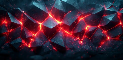 Leinwandbilder - Dynamic abstract art piece composed of red and black geometric shapes