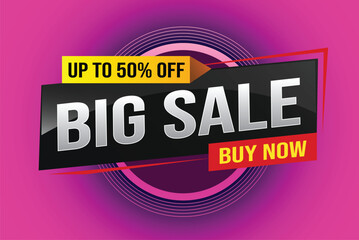 Wall Mural - Big sale buy now poster banner graphic design icon logo sign symbol social media website coupon Banner design template for marketing. Special offer promotion retail

