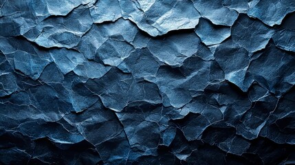 Leinwandbilder - Texture of crumpled blue paper with highlights and shadows. Abstract pattern.