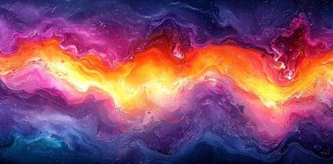 Fototapete - The dazzling array of glittering particles adds depth and dimension to the bold lines and radiant hues of marble ink abstract art.