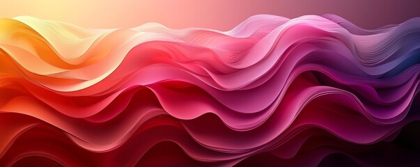 Poster - Background decoration of pink wavy shapes in a modern style