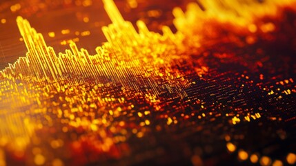 Aufkleber - A detailed close-up of a gold price chart on a computer screen, showing fluctuations and trends in gold market values.