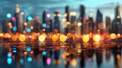 Aufkleber - City Lights Reflection.