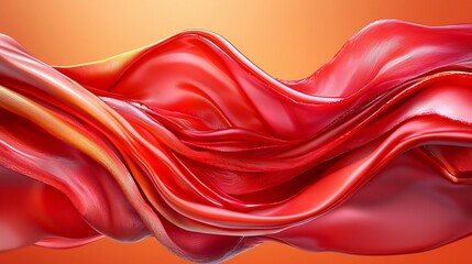 Poster - Red Flowing Fabric.