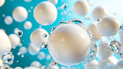 Poster - White Bubbles Abstract.