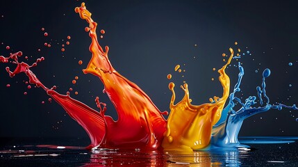 Fototapete - Colorful Paint Splashes.