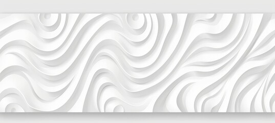 Wall Mural - White Wavy Stripes 3D Minimalist Texture Wallpaper, Relief Background. 3D Illustration.