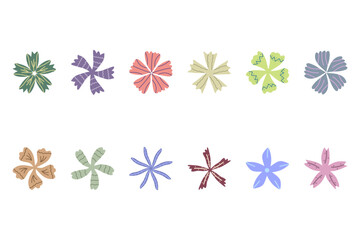 Sticker - Flower icon set. Botanical floral design