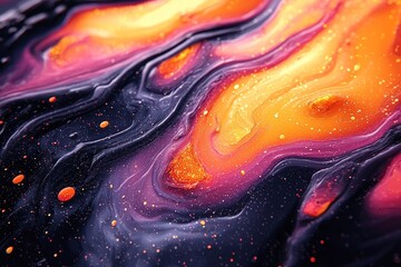 Aufkleber - Liquid marble pattern on marbled blue background