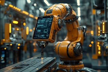 Poster - An IOT system designed specifically for the operation of robot arms in factories. A digitally generated 3D rendering not based on any actual scene or reference image is used as the basis for the