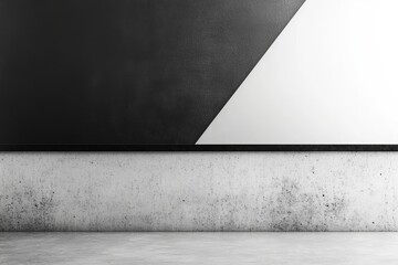 Poster - An empty white office interior with a reception desk and laptop, as well as a mock up wall