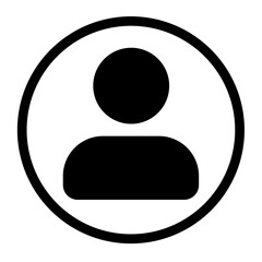 Wall Mural - black and white user icon