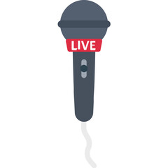 Microphone vector icon in flat style 